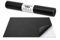 Roll of black leather repair patch with a sample piece on a white background